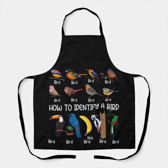 Bird Watcher How To Identify a Bird Unique Birder Apron (Front)