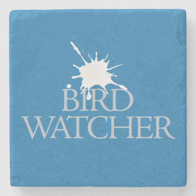 Bird Watcher Stone Coaster (Front)