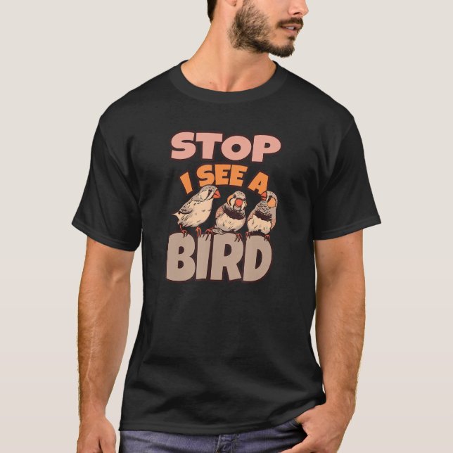 Bird Watching Binoculars Bird Species T-Shirt (Front)