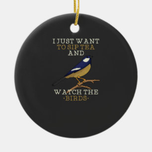 Bird Watching Ceramic Tree Decoration