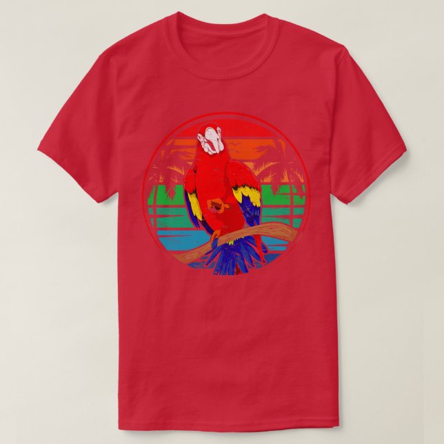 Bird Watching Excotic Macaw Bird Parrot T-Shirt (Design Front)