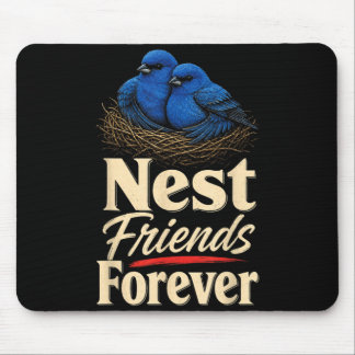 Bird Watching Nest Friends Forever Indigo Bunting Mouse Mat