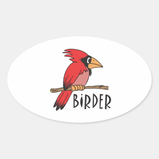 Bird Watching Oval Sticker (Front)