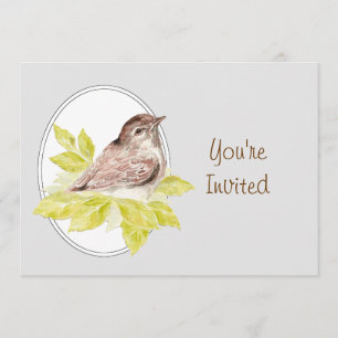 Bird Watching Party Sparrow Bird Birthday Party Invitation