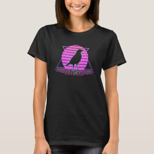Bird Watching Retro 80s Style Vintage Sunset Crow  T-Shirt