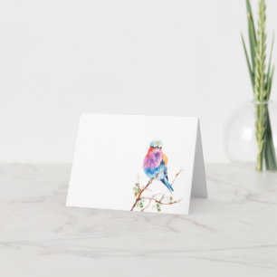 Bird watercolor blank note card. card