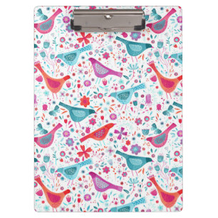 Bird Watercolor Floral Boho Clipboard