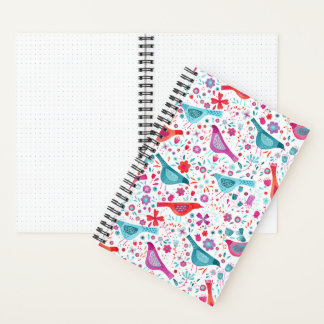 Bird Watercolor Floral Boho Notebook