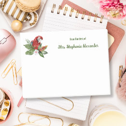 Bird Watercolor Parrot From The Desk Of Sticky Post-it Notes