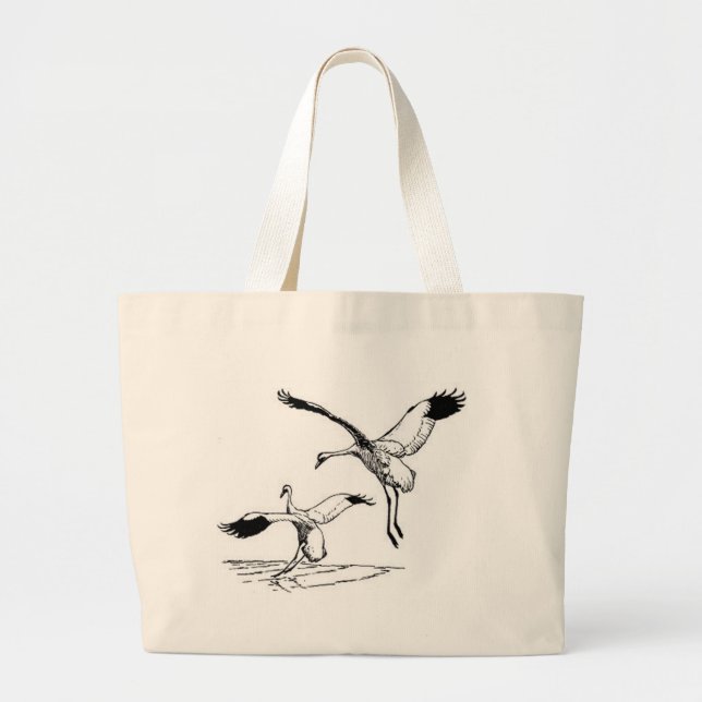 Bird / Whooping Crane Large Tote Bag (Front)
