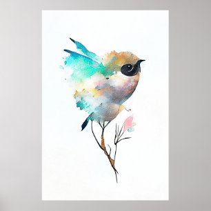Bird Wildlife Animal Nature Watercolor Art Poster