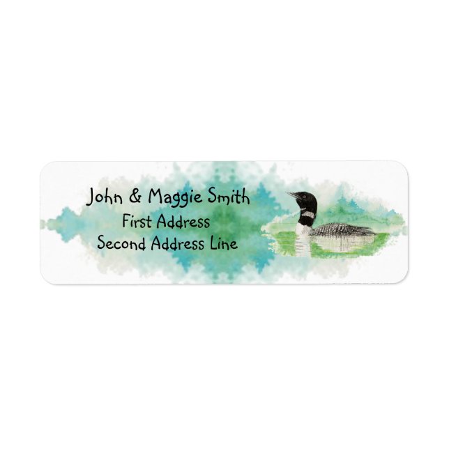Bird Wildlife Painting Loon Address Label (Front)