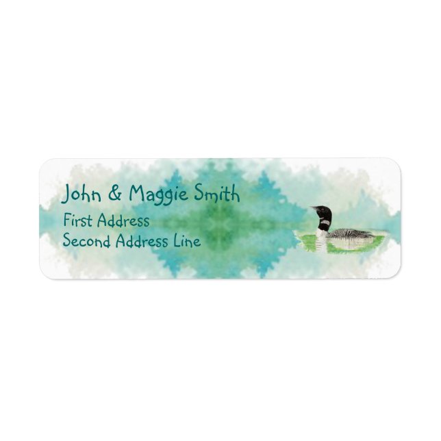 Bird Wildlife Painting Loon Address Label (Front)