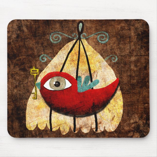 bird with a key mouse mat (Front)