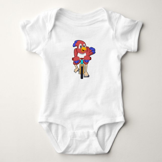 Bird with Bicycle Baby Bodysuit (Front)