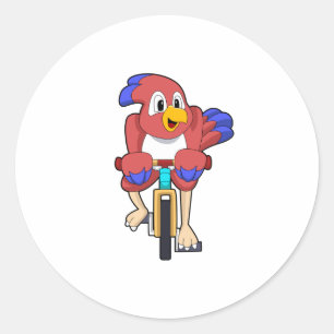 Bird with Bicycle Classic Round Sticker