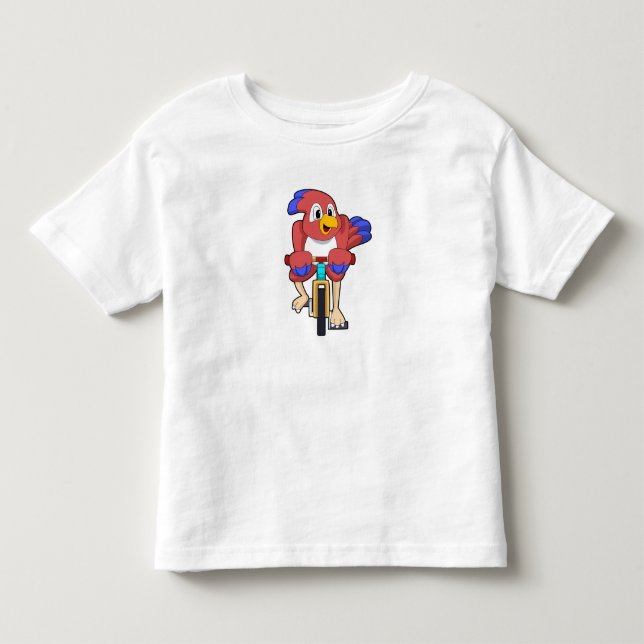 Bird with Bicycle Toddler T-Shirt (Front)