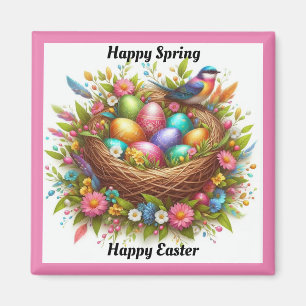 Bird With Coloured Eggs Magnet