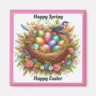 Bird With Coloured Eggs Magnet