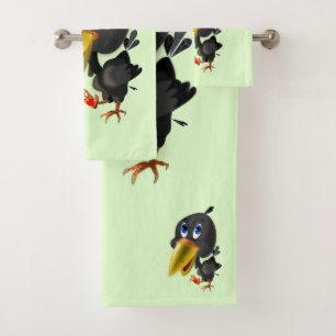 Bird with Heart Gift Bath Towel Set - Your Colours