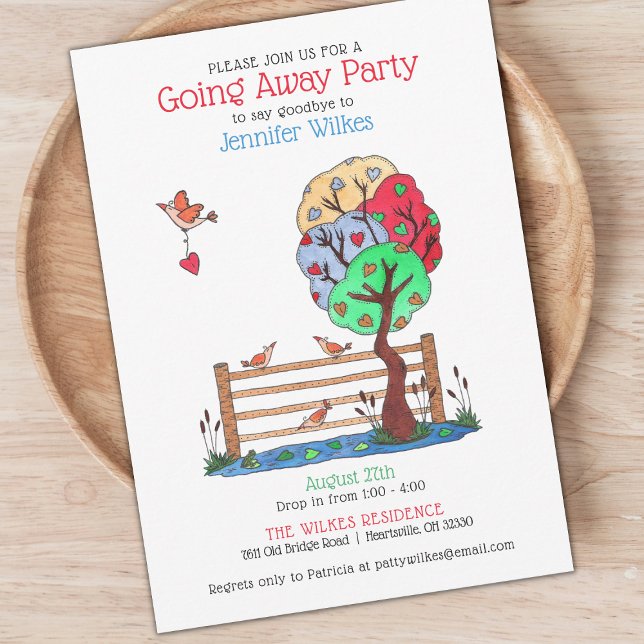 Bird with Heart Tree Going Away Invitation (Creator Uploaded)
