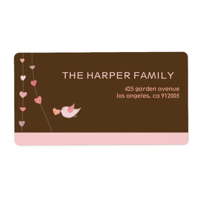 Bird with Heart -valentine's day stickers (Front)