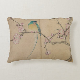 Bird with Plum Blossoms by Zhang Ruoai Decorative Cushion