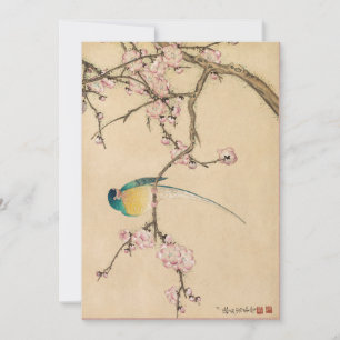 Bird with Plum Blossoms by Zhang Ruoai Invitation