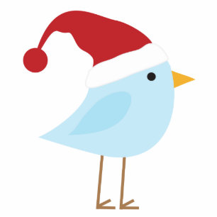 Bird with Santa Hat Christmas Ornament Photo Sculpture Decoration