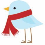 Bird with Scarf Christmas Ornament Photo Sculpture Decoration<br><div class="desc">Art by Cocoa Studio</div>