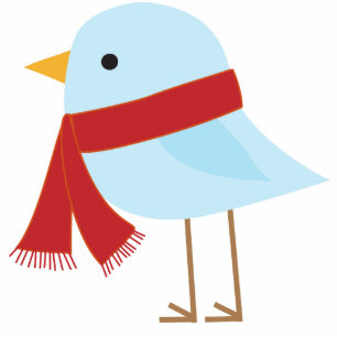 Bird with Scarf Christmas Ornament Photo Sculpture Decoration