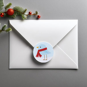 Bird with Scarf Classic Round Sticker