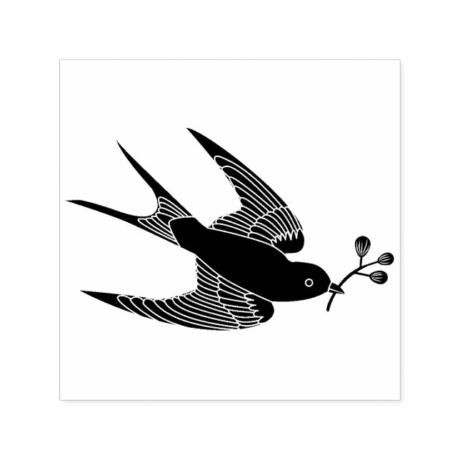 Bird with Sprig Stamp (Design)
