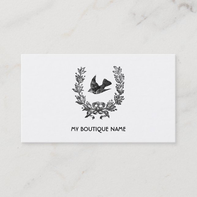 Bird & Wreath Business Card (Front)
