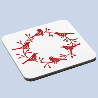Bird Wreath Modern Scandi Coaster