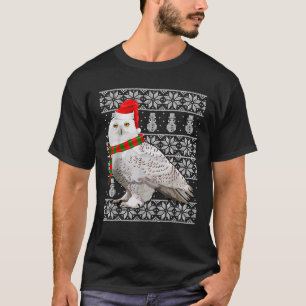 Bird Xmas Santa Hat Snowy Owl Ugly Christmas  T-Shirt