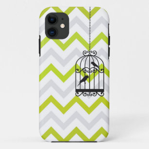 Birdcage Chevron ZigZag Vintage Green iPhone 5 11 Case