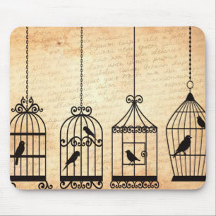Birdcage Silhouettes Mouse Mat