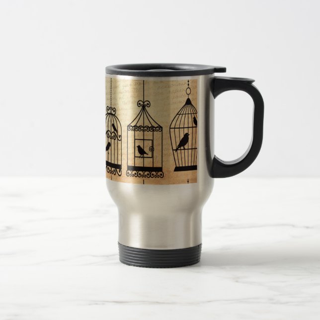 Birdcage Silhouettes Travel Mug (Right)