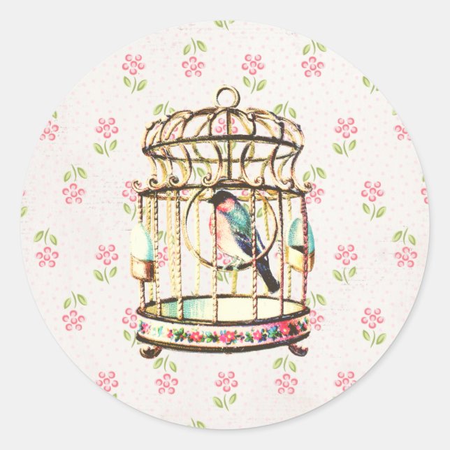 Birdcage Vintage Sticker (Front)