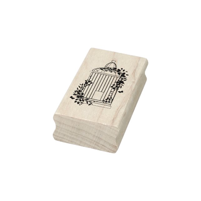 Birdcage with Ivy Foliage Rubber Stamp (Stamp)