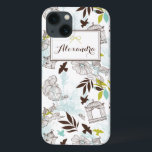 Birdcages Pattern Personalised iPad Mini Case<br><div class="desc">Customisable iPad mini case featuring birdcages and flowers design. Other colours and similar items are available.</div>