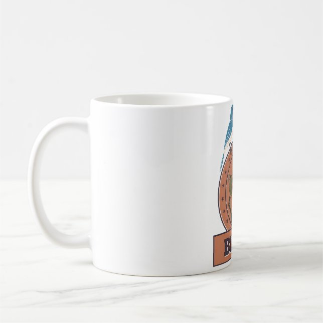 birder bird with binos logo coffee mug (Left)