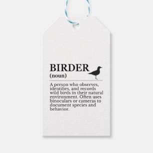 Birder definition - wild bird observer gift tags