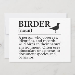 Birder definition - wild bird observer invitation