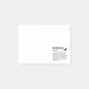 Birder definition - wild bird observer post-it notes