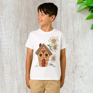 Birdhouse And Flowers T-Shirt