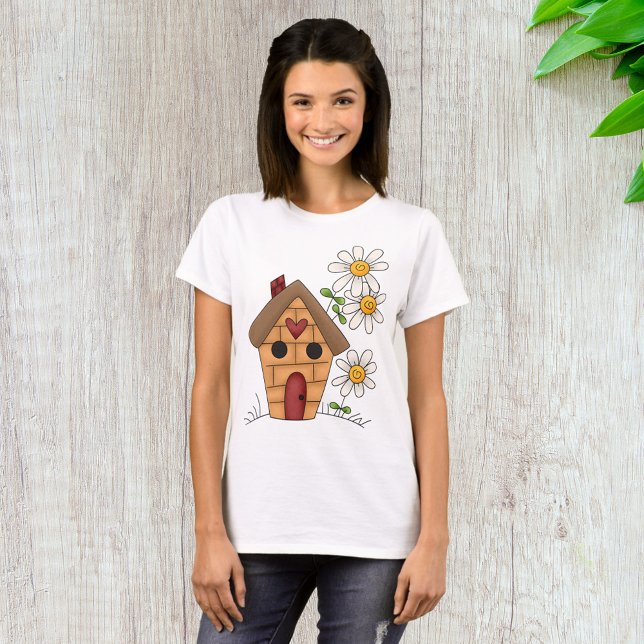 Birdhouse And Flowers T-Shirt (Creator Uploaded)
