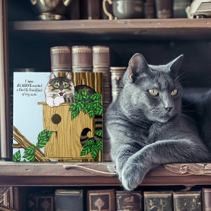 Birdhouse Bed Breakfast Cat Tile