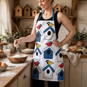 Birdhouse Bird House Colourful Birds Birdhouse Apron
